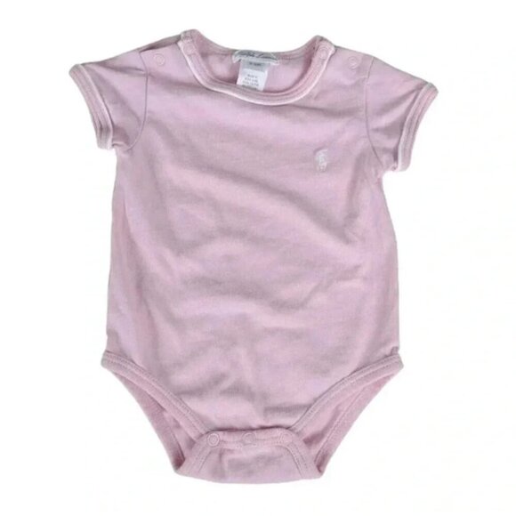 Ralph Lauren Pink Onesie Short Sleeve Size 3-6M - Picture 1 of 4